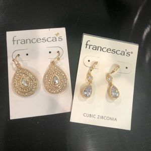 ⭐️ Two Pairs: NWT New Gold and Crystal Earrings